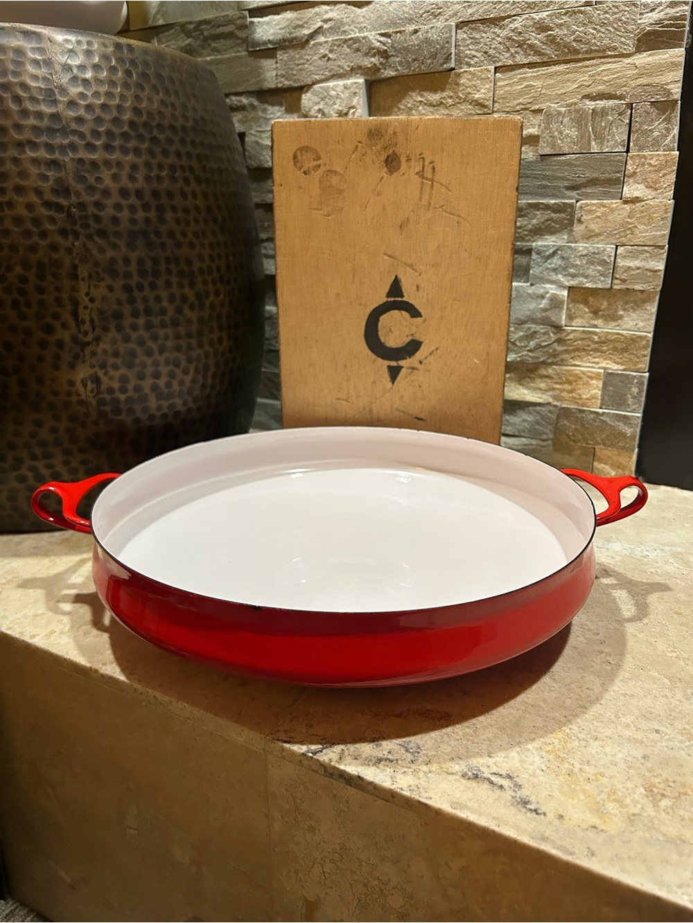 Vintage Dansk Kobenstyle Jens Quistgaard Red Paella Pan Denmark